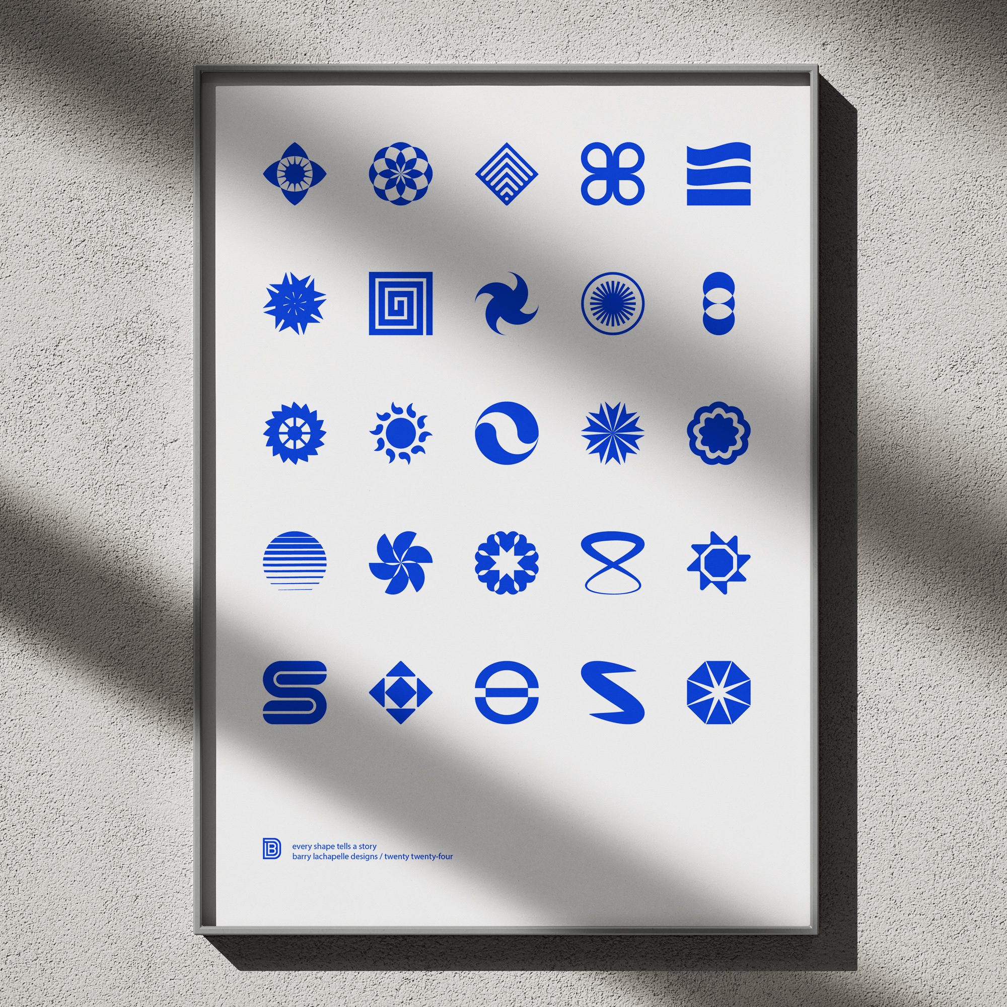 Every Shape Tells a Story: Poster of twenty-five shapes
