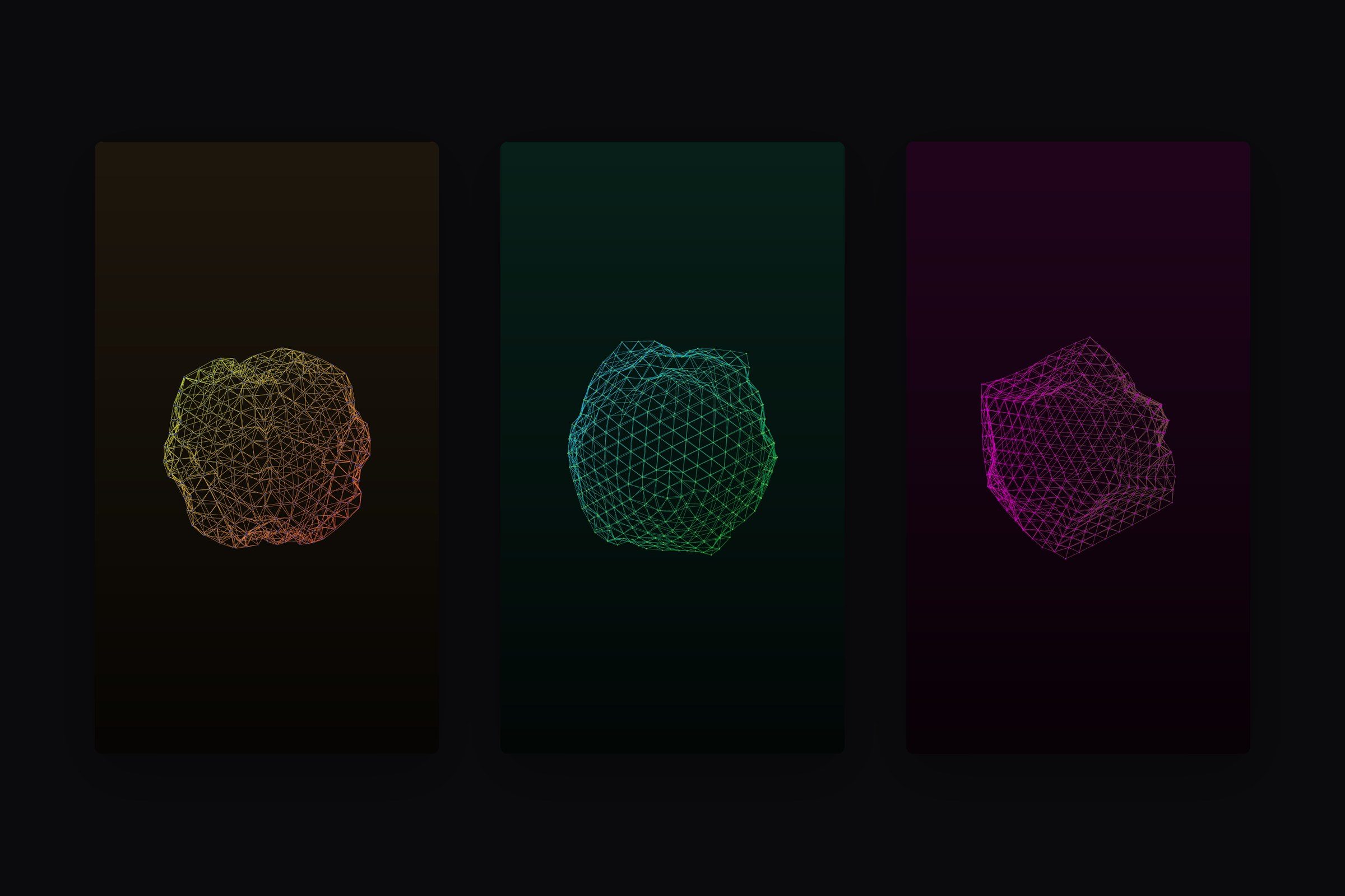Planets of IDEO: Three planets as phone wallpapers