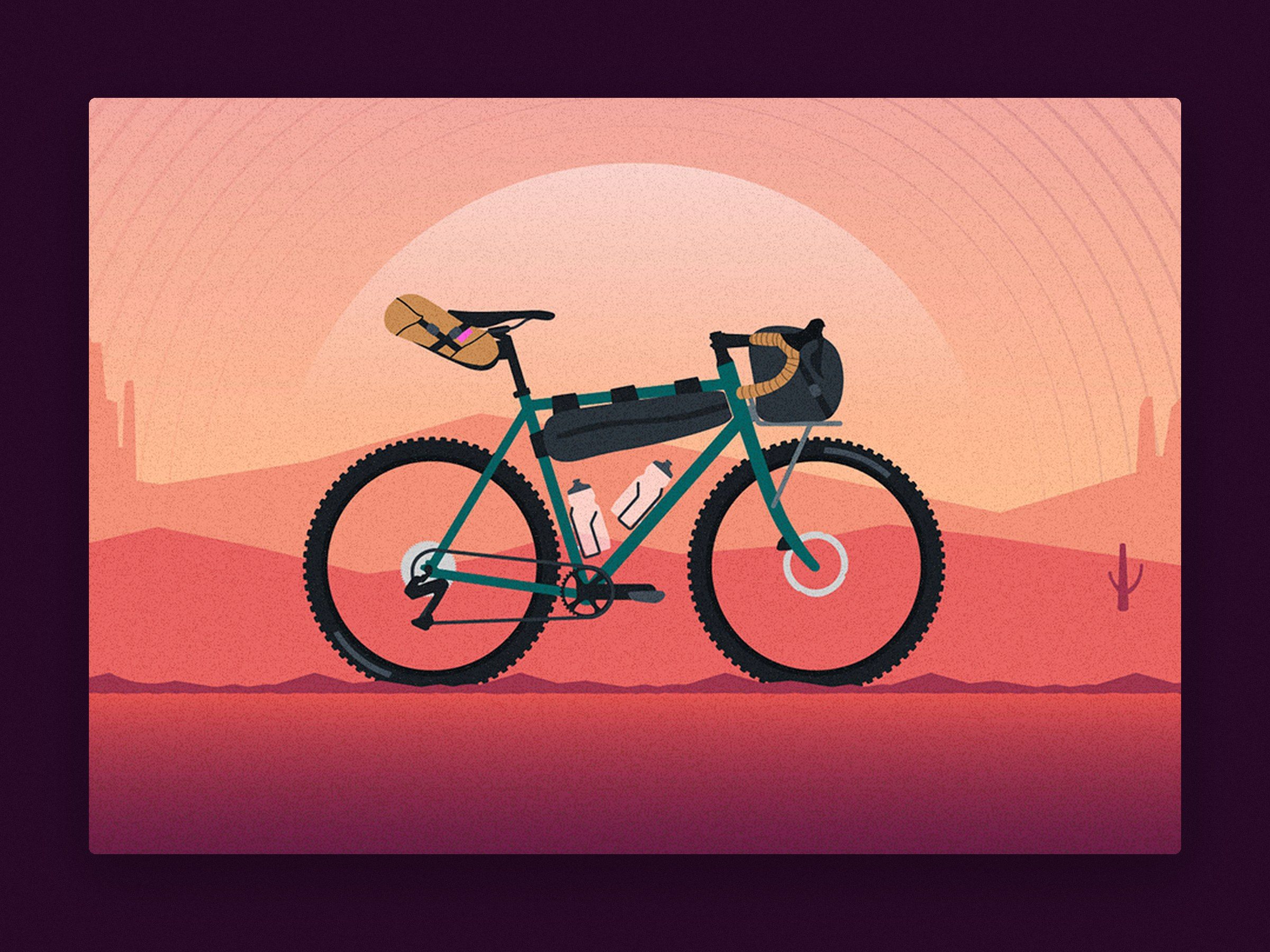 Bike Anywhere: Close-up of the bikepacking rig, bags and bottles