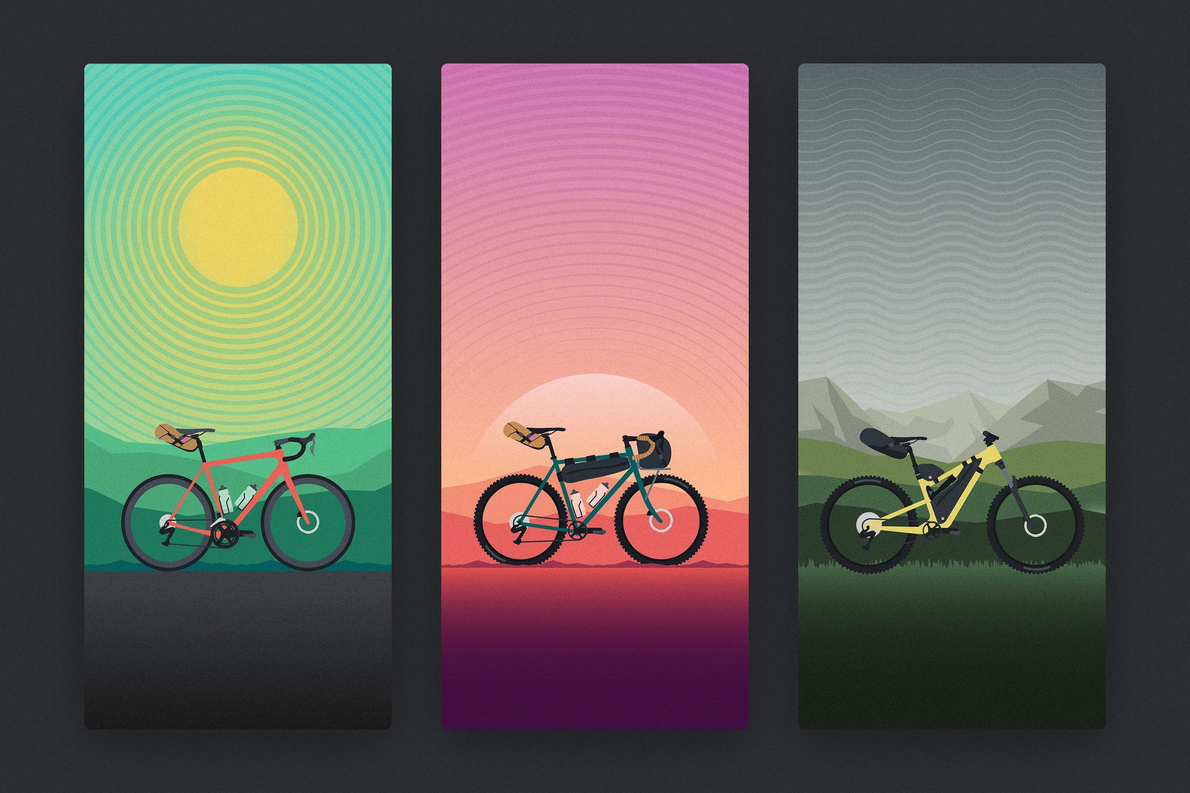 Bike Anywhere: The posters as phone wallpapers