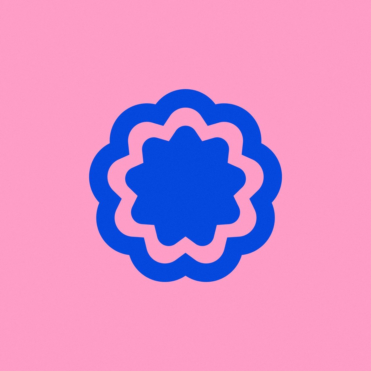 Every Shape Tells a Story: Scallop, cobalt on bubblegum