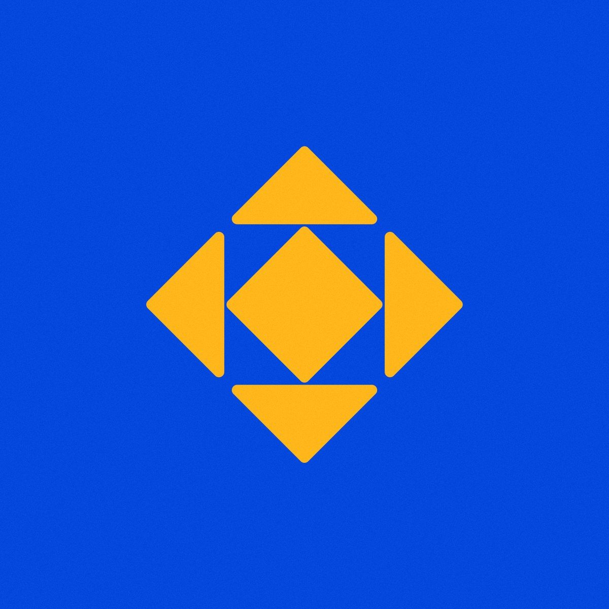 Every Shape Tells a Story: Diamond quad, marigold on cobalt